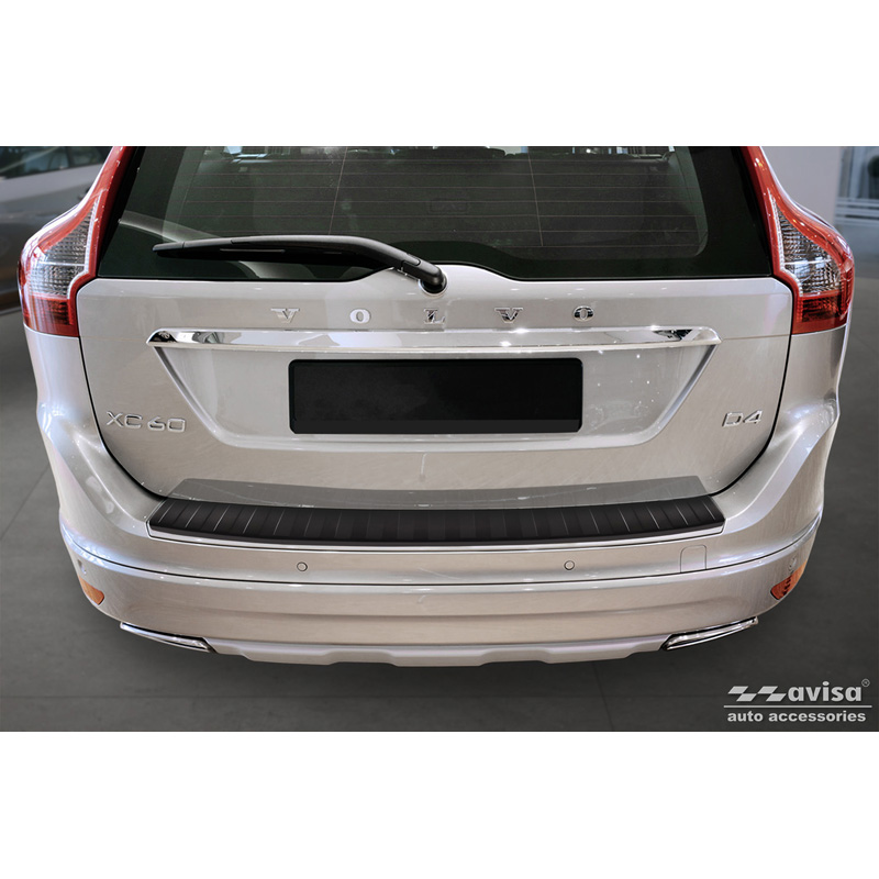 Matzwart RVS Achterbumperprotector  Volvo XC60 Facelift 2013-2017 'Ribs'