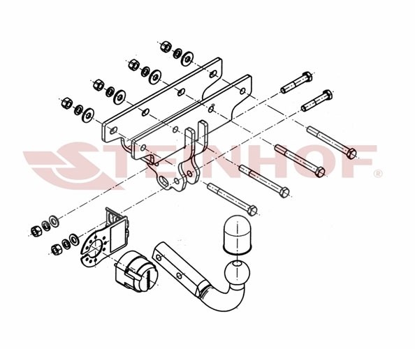 Trekhaak Jeep Wrangler (JK) 04/2007-....