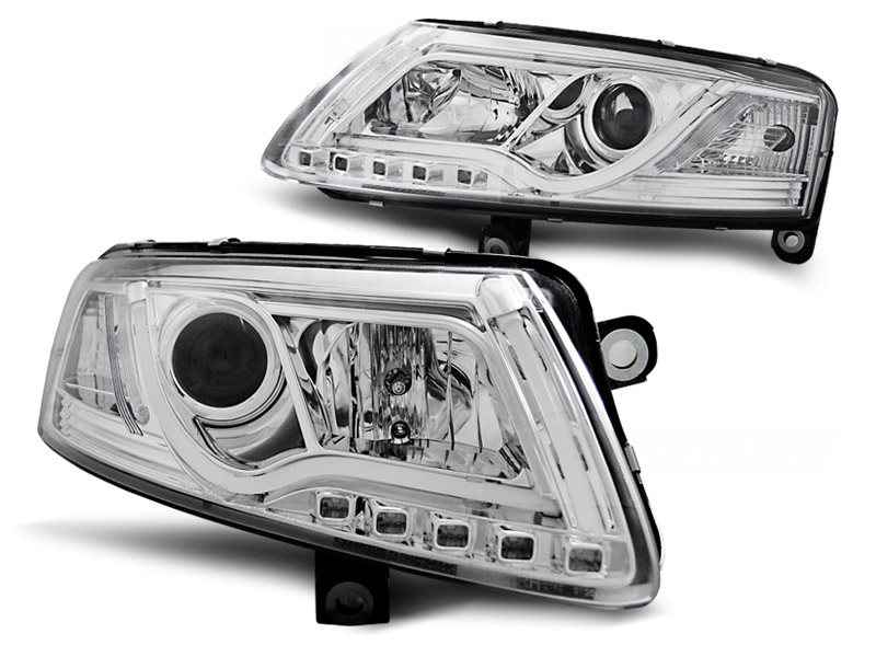 Koplampen Audi A6 4F 04-08 Tube Light LED Chroom