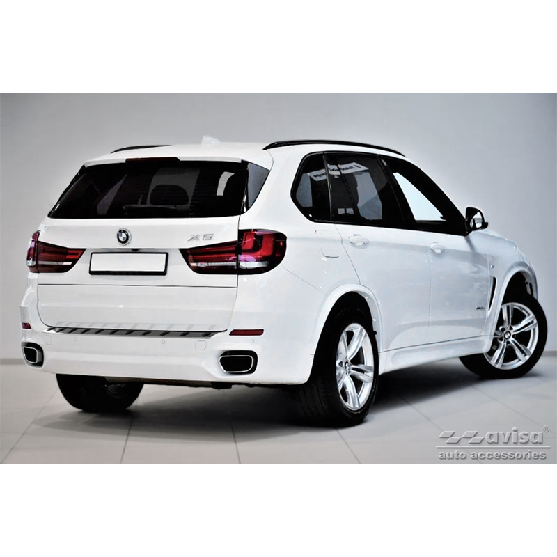 Zwart RVS Achterbumperprotector  BMW X5 F15 (incl. M-Pakket) 2013-2018 'STRONG EDITION'
