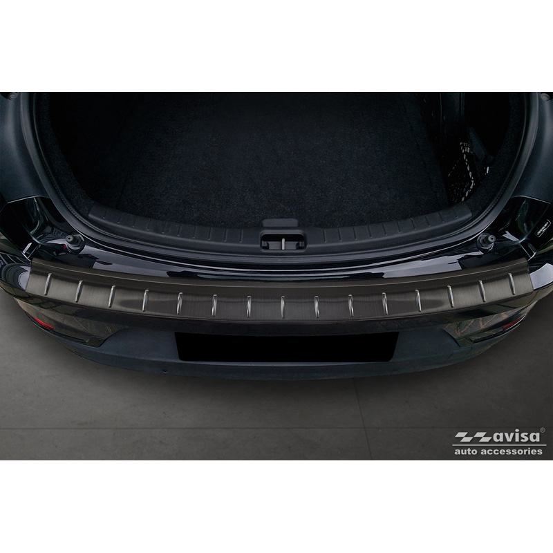 Zwart RVS Achterbumperprotector  Polestar 2 2019-2023 & Facelift 2023- 'Ribs'
