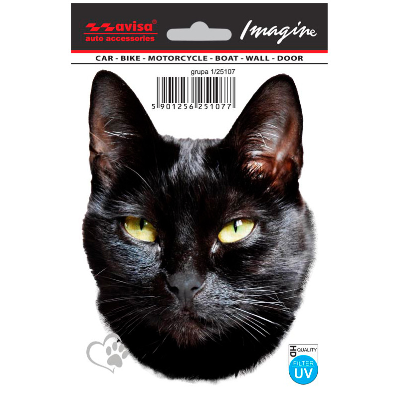 Auto Tattoo Sticker Zwarte Kat - 11x15cm