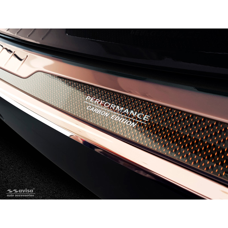 RVS Achterbumperprotector 'Deluxe'  BMW X1 F48 2015-2022 'Performance' Koper/Koper Carbon