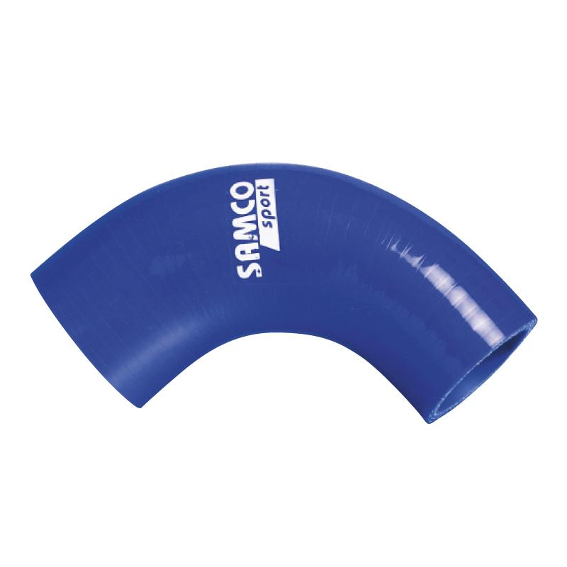 Samco Siliconen slang 90 graden bocht olie en diesel resistent - Lengte 63mm - Ø8mm - Blauw