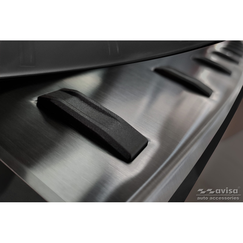 Zwart RVS Achterbumperprotector  Mercedes Vito / V-Klasse 2014-2019 & Facelift 2019- (achterklep) 'STRONG EDITION'