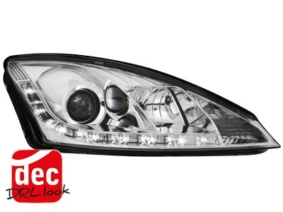 Koplampen Ford Focus 01-04 Devil Eyes DRL look 2 chroom
