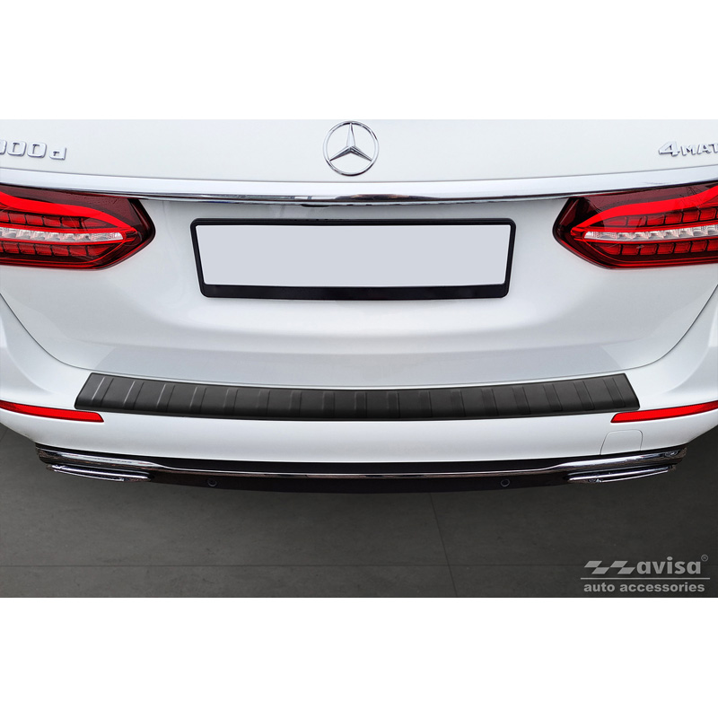 Matzwart RVS Achterbumperprotector  Mercedes E-Klasse W213 Kombi 2016- 'Ribs'