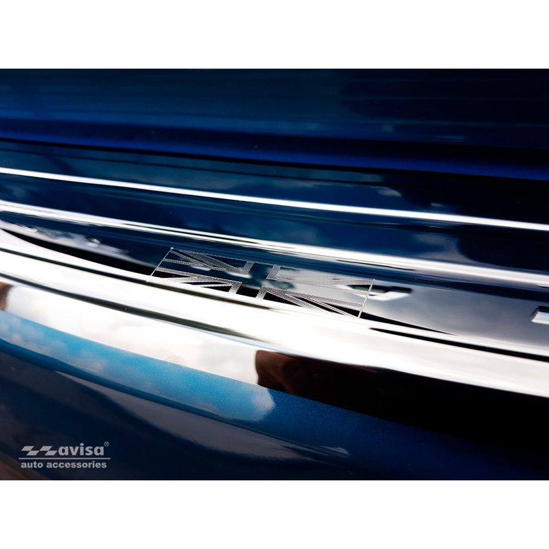 Zwart-Chroom RVS Achterbumperprotector  Mini Countryman F60 2016-2020 'flag/lines'