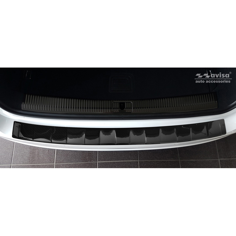 Echt 3D Carbon Achterbumperprotector  Audi A4 (B9) Avant 2015-2019 & Facelift 2019- 'Ribs' (incl. S4 Avant)