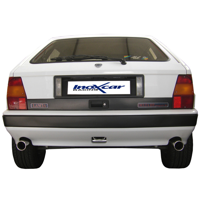 100% RVS Dubbele Sportuitlaat  Lancia Delta (831) 2.0 Turbo Int. 8v/16v 1989- Links/Rechts 80mm