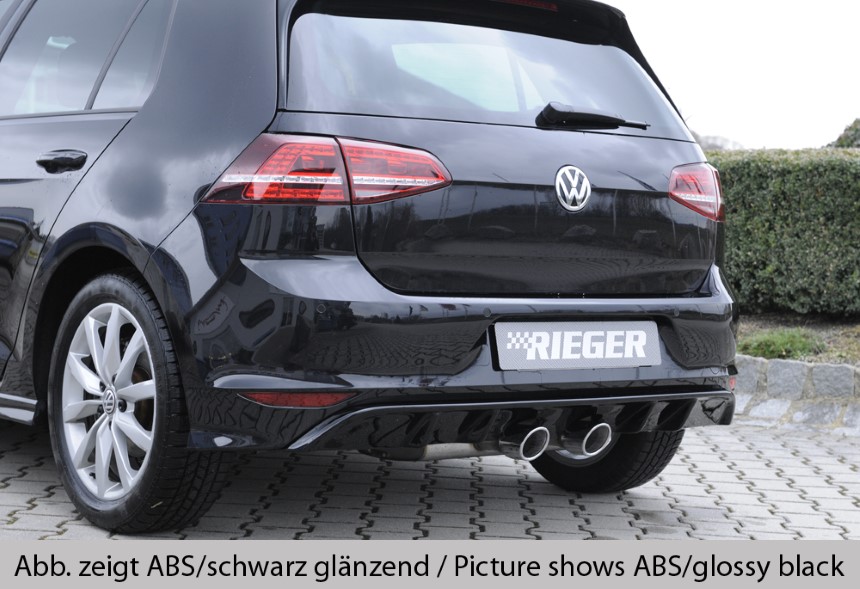 Diffuser VW Golf 7 R-line Rieger dubbele uitlaat carbon-look