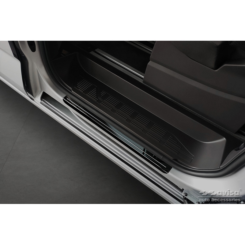 Zwart glanzend RVS Instaplijsten  Volkswagen Multivan T7 2021- 'Hybrid' - 4-delig