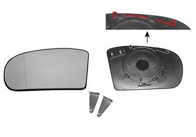 spiegelglas, verwarmd, links Mercedes C klasse, W203, 2000-2007