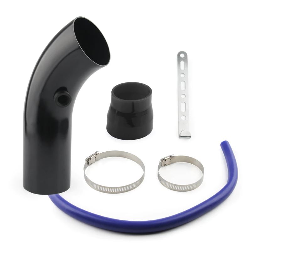 Luchtfilter Universeel inclusief Air intake buis Aluminium zwart-blauw