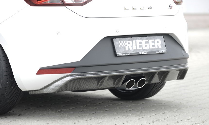 Diffuser Seat Leon F5 FR Rieger dubbele uitlaat carbon-look