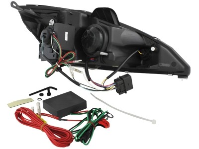 Koplampen Ford Focus 01-04 Devil Eyes real DRL LED Zwart