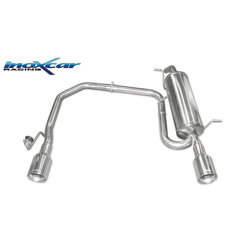 100% RVS Dubbele sportuitlaat  Peugeot 208 1.6 16v 120pk 2013-2015 1x102mm