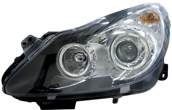 Koplampen Opel Corsa D 06-10 Angel Eyes Zwart