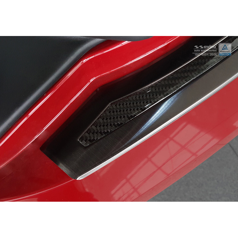 RVS Achterbumperprotector 'Deluxe'  Tesla Model S 2012-2016 & Facelift 2016- Zwart/Zwart Carbon
