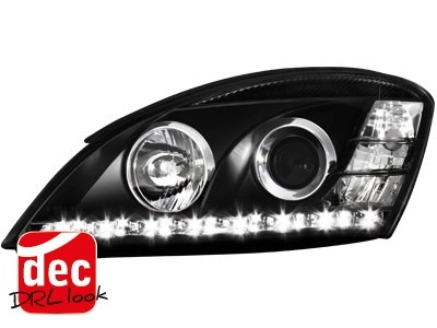 Koplampen Kia Ceed 06-09 Devil Eyes DRL look zwart