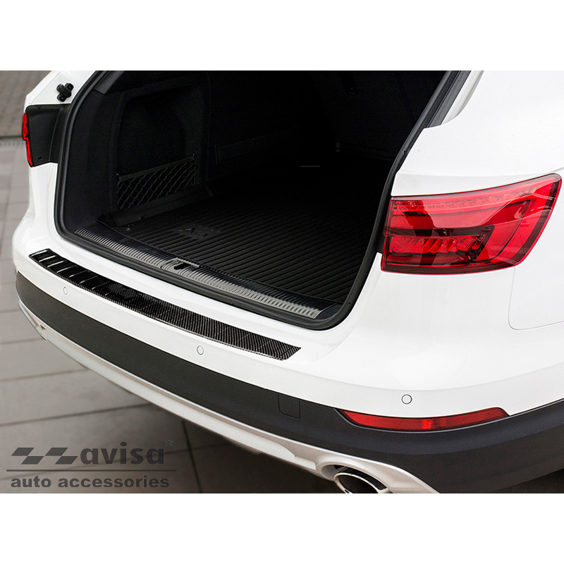 Echt 3D Carbon Achterbumperprotector  Audi A4 Allroad (B9) 2016-2019 & FL 2019- 'Ribs'