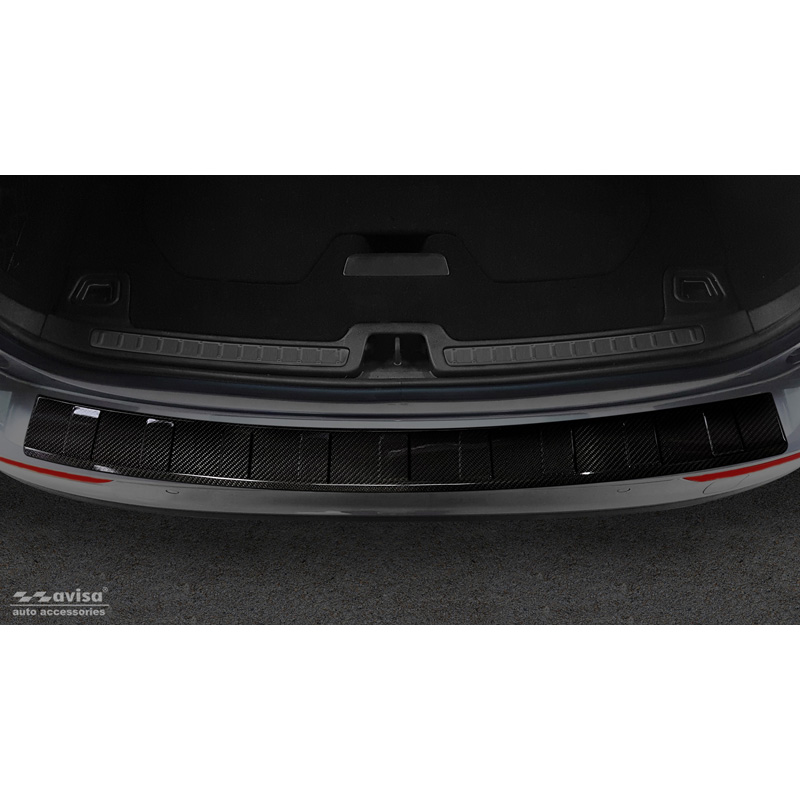 Echt 3D Carbon Achterbumperprotector  Volvo V60 2018-'Ribs' incl. Cross Country & R-Design