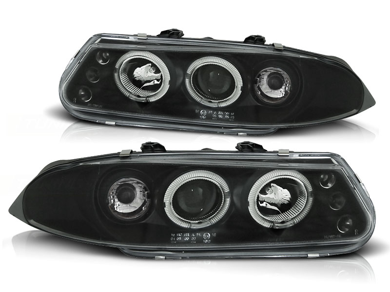 Koplampen Rover 200 Angel Eyes zwart