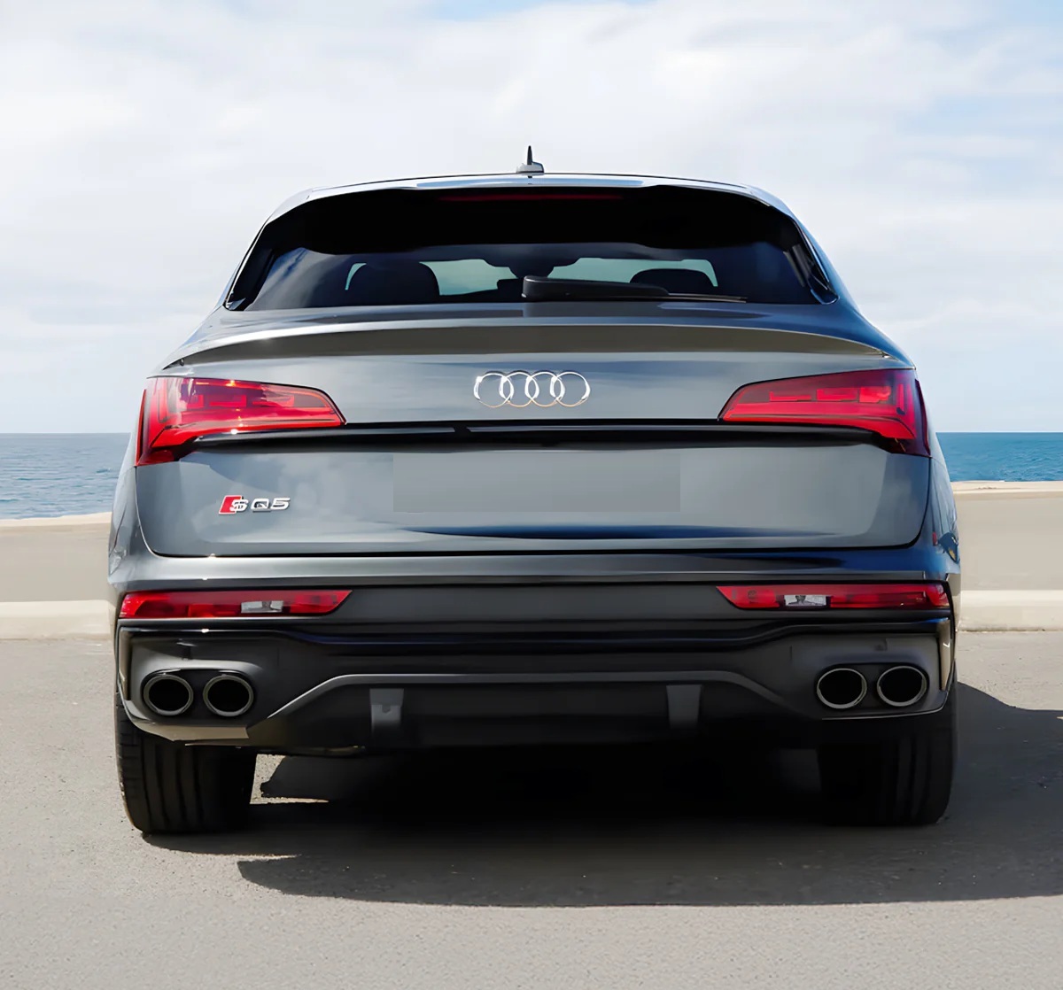 Diffuser Sierstukken Audi Q5 Sportback 20-24 - SQ5 look Glans Zwart / Chroom