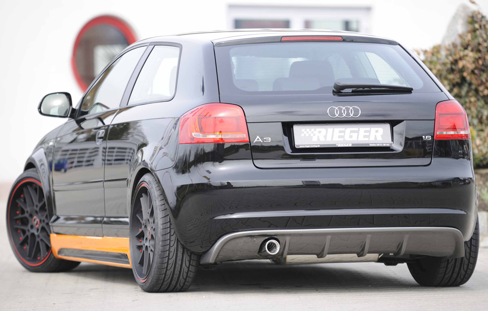 Achterbumper Diffusor Audi A3 8P ABS Carbon look 08-