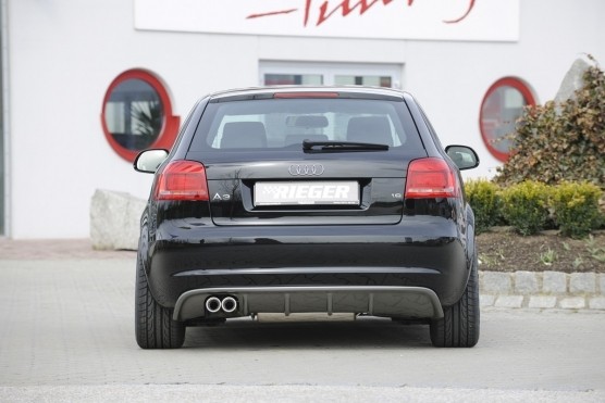 Achterbumper Diffusor Audi A3 8P ABS Carbon look 08-