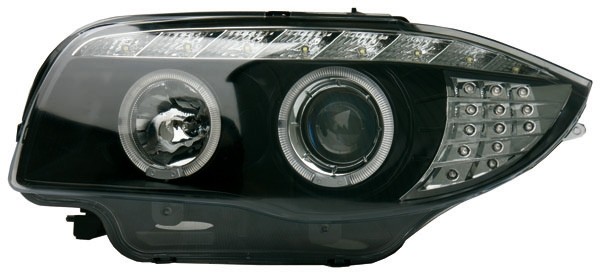 Koplampen BMW E87 04-11 LED Angel Eyes Zwart