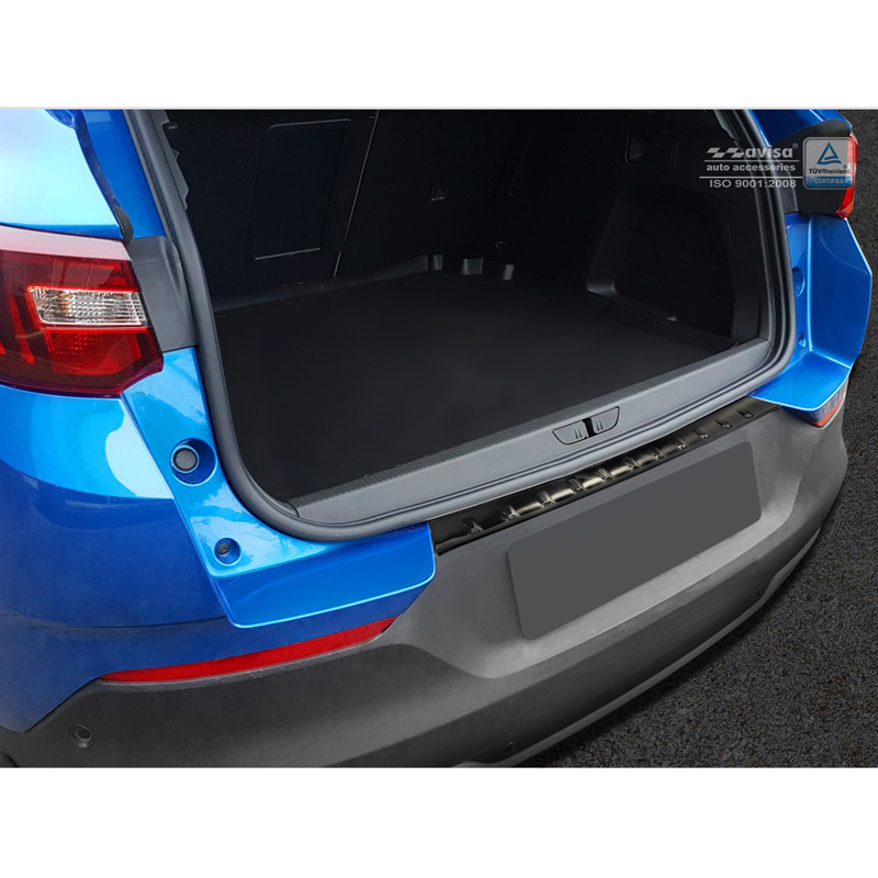 Zwart RVS Achterbumperprotector  Opel Grandland X 2017-2021 'Ribs'