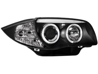 Koplampen passend voor BMW 1 Serie E87 Angel Eyes zwart