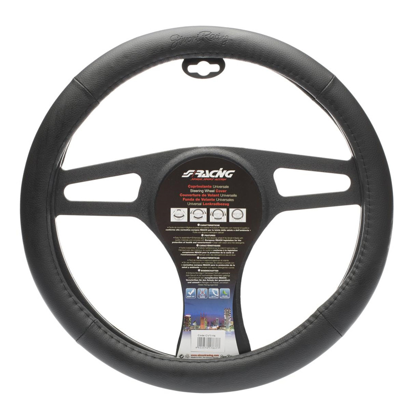 Simoni Racing Stuurwielhoes Trophy 1 - Zwart Eco-Leder - 37-39cm
