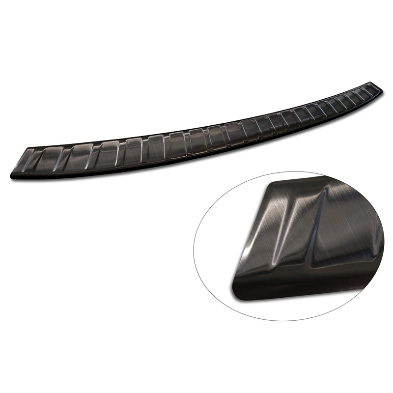 Zwart RVS Achterbumperprotector  BMW X3 G01 M-Pakket 2017-2021 & Facelift 2021- Incl. M Competition 2019-2021 'Ribs'