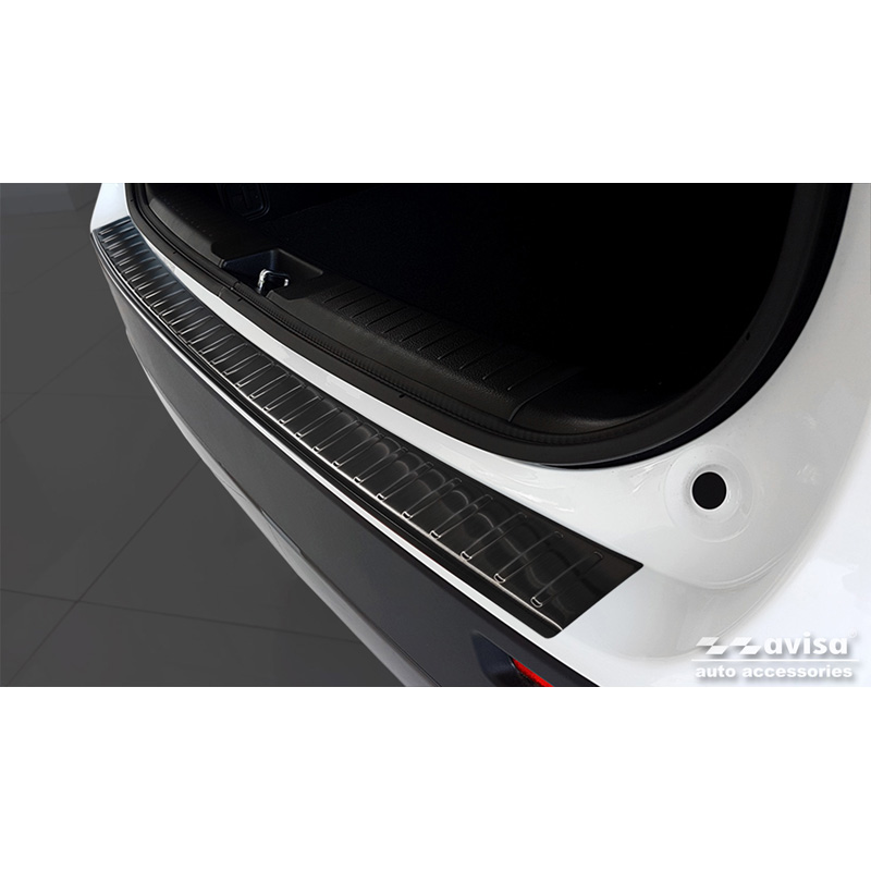 Zwart RVS Achterbumperprotector  Suzuki Vitara II 2015-2018 & FL 2018- inkl. Hybrid 'Ribs'