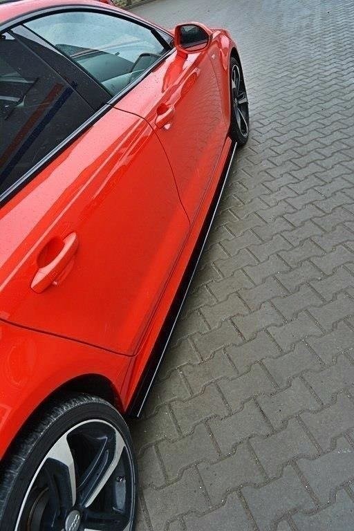 Zijskirt Diffusers Audi S7 / A7 S-Line C7 FL Glanzend Zwart