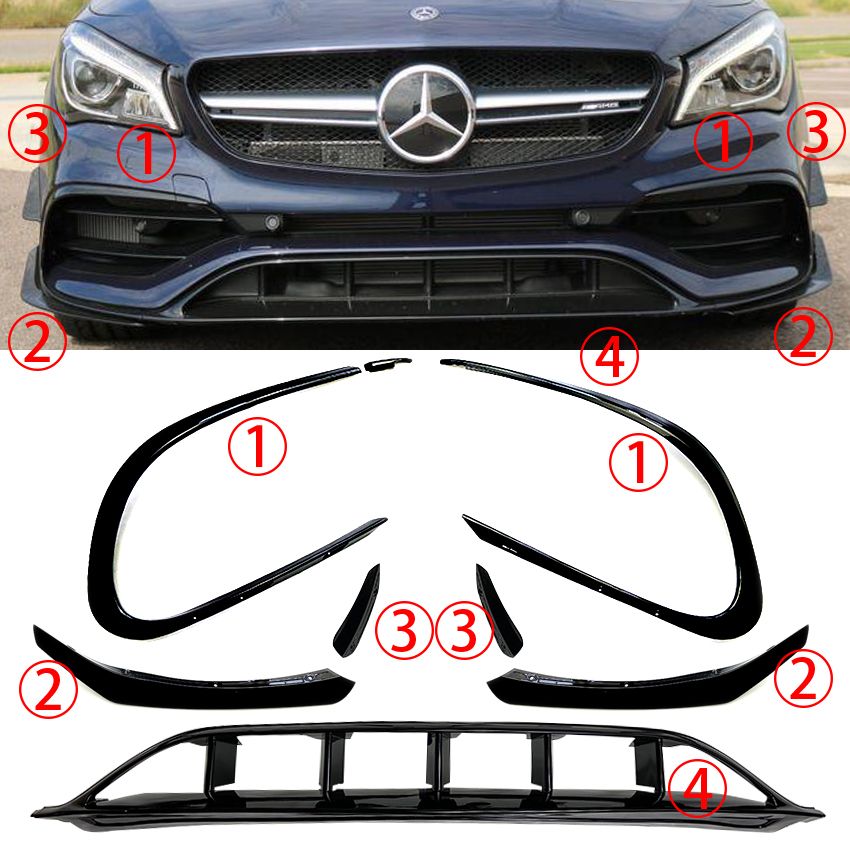 Mercedes CLA W117 Facelift CLA45 AMG Canards Aero 2015-2018