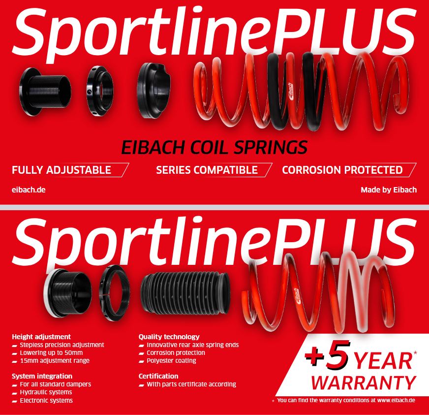 Eibach sportlinePLUS Verlagingsveren Audi A3 SPORTBACK (8YA) 40 TDI quattro, 40 TFSI quattro, S3 quattro