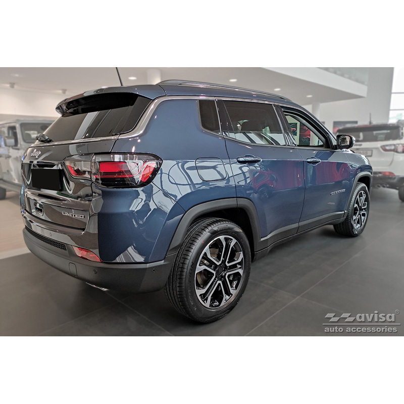 Matzwart RVS Achterbumperprotector  Jeep Compass 2017- 'Ribs'