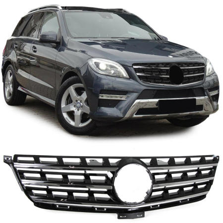 Grill Mercedes ML W166 11-15 A Design Glans Zwart/Chroom