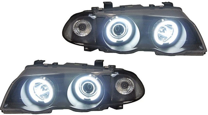 Koplampen passend voor BMW 3-serie E46 4drs Angel Eyes Ice CCFL