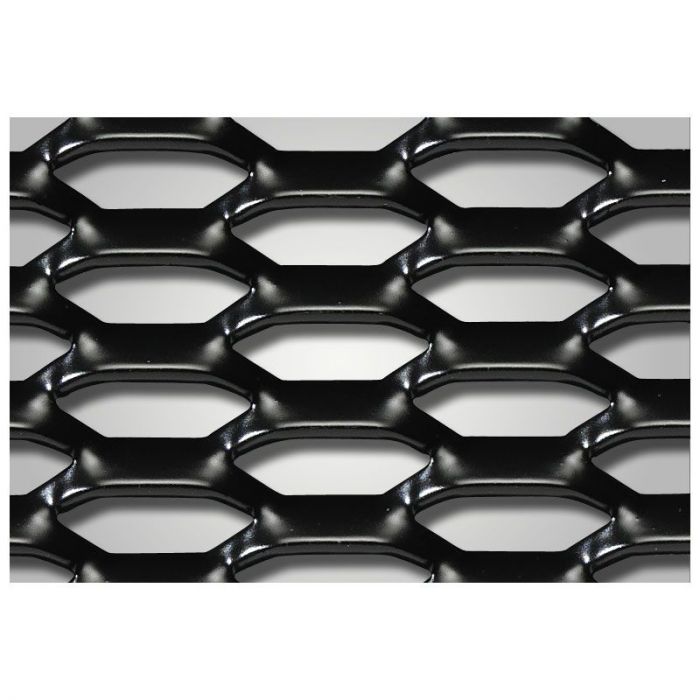 Racegaas aluminium zwart - honingraat 12x6mm - 125x25cm