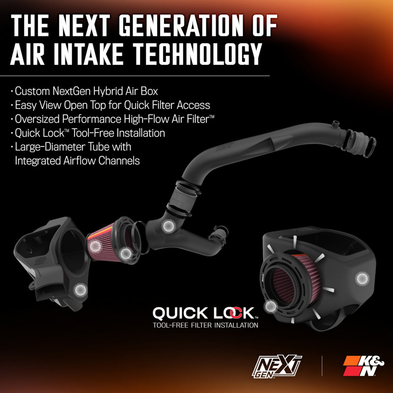 K&N NextGen Cold Air intake  Ford Ranger Raptor 3.0L V6 2024- (50-2628)