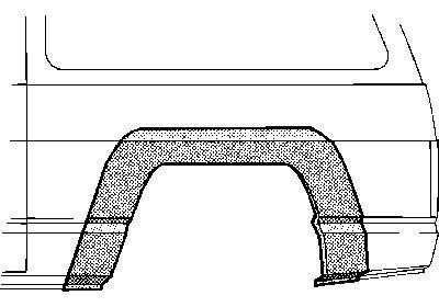 spatbordrand, 2 drs, links, 1982-1990 Mitsubishi Pajero,-2000