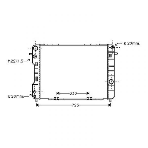 Radiator OMEGA B 94->> 653x460 2.5 TD -AC
