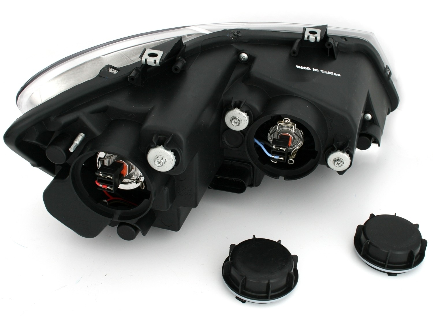 Koplampen VW Polo 6R / 6C 09- DRL Zwart/Rood Facelift GTI look