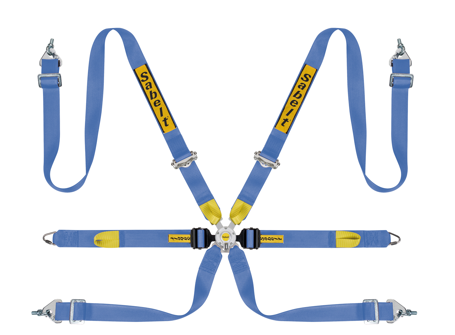 Sabelt Gordel 6 Punts Alu Blauw 2 Inch FHR / HANS / FIA