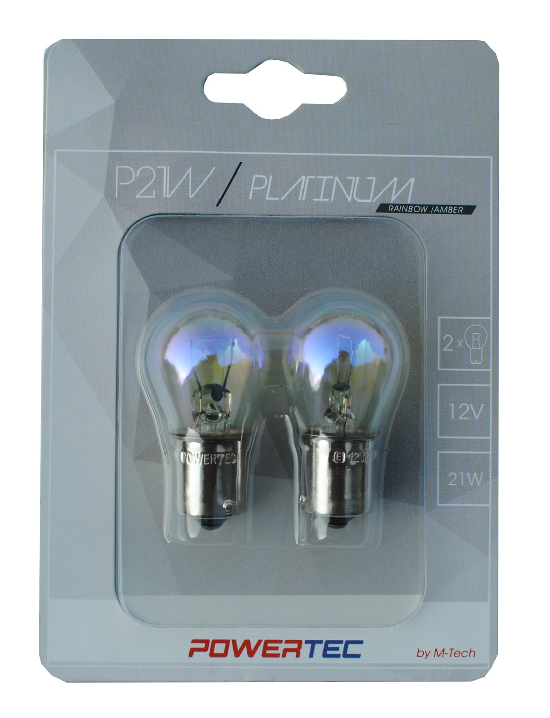 BA15S lampen Rainbow/amber Powertec 12V 21W