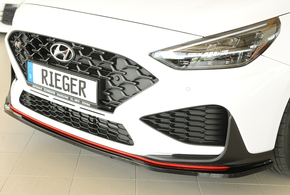 Voorspoiler Hyundai i30N Rieger Glans Zwart